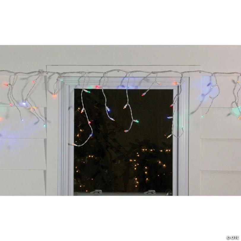 Northlight 100-Count Multi Color LED Wide Angle Christmas Icicle Lights - 5.5ft White Wire
