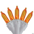 Northlight 100-Count Orange LED Mini Christmas Lights 4" Spacing - White Wire