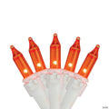 Northlight 100-Count Orange Mini Christmas Lights Set  20.25ft White Wire