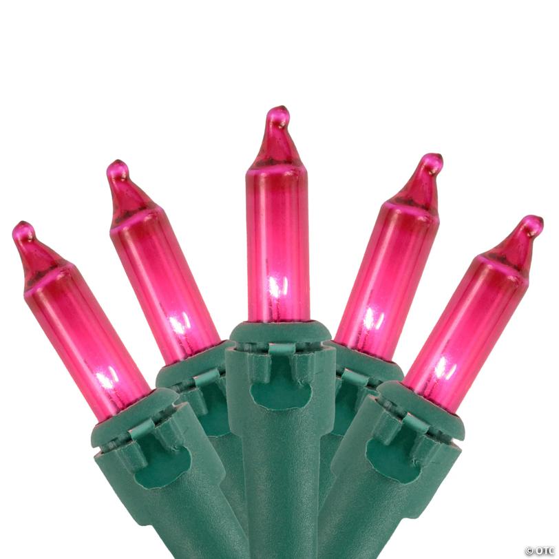 Northlight 100-Count Pink Mini Christmas Light Set  20.25ft Green Wire