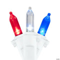 Northlight 100-Count Red  White and Blue LED Mini Fourth of July Light - 32.75 ft White Wire