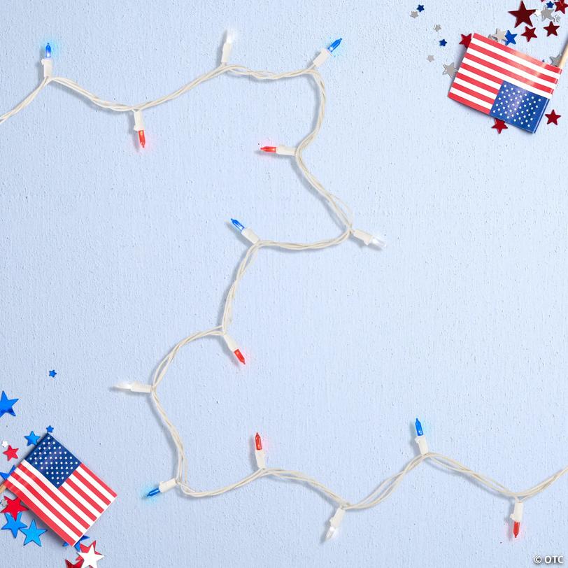 Northlight 100-Count Red  White and Blue LED Mini Fourth of July Light - 32.75 ft White Wire