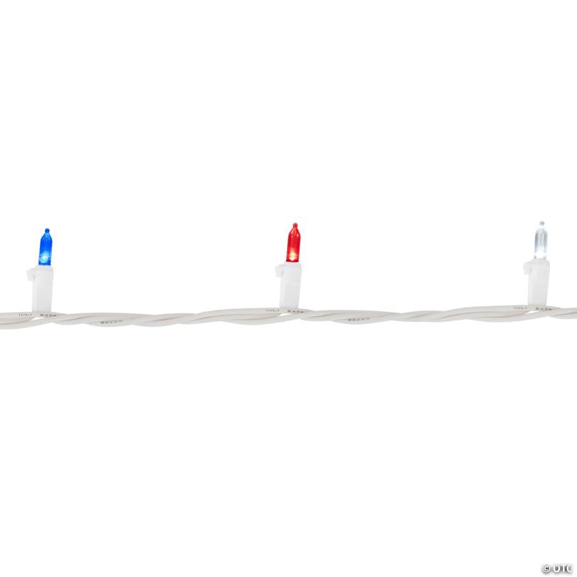 Northlight 100-Count Red  White and Blue LED Mini Fourth of July Light - 32.75 ft White Wire