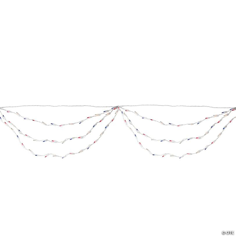 Northlight 100-Count Red and Blue 4th of July Mini Swag Light Set  6ft White Wire
