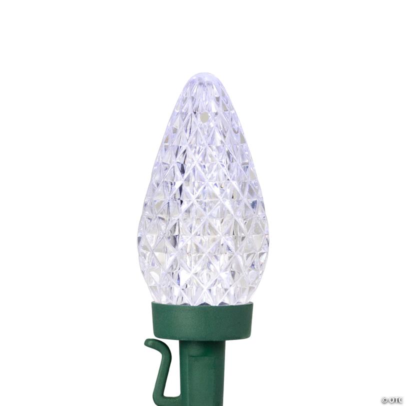 Northlight 100-Count Red and Pure White Faceted LED C9 Christmas Lights - 66 ft Green Wire