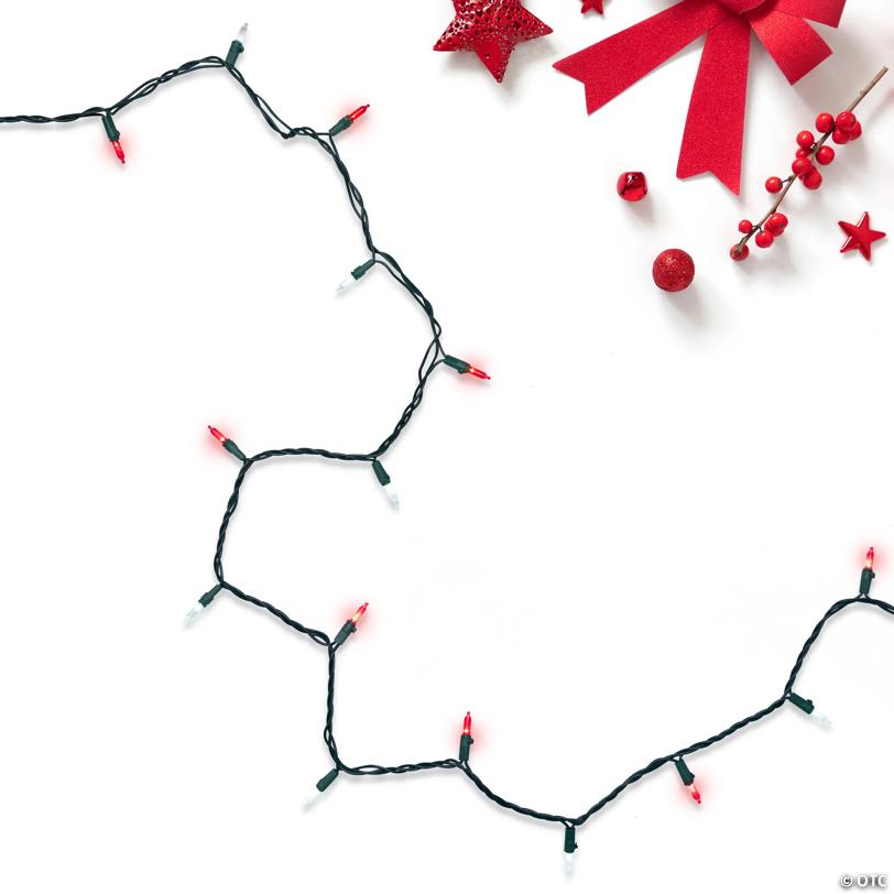 Northlight 100-Count Red and White LED Mini Christmas Lights Set  33 ft Green Wire