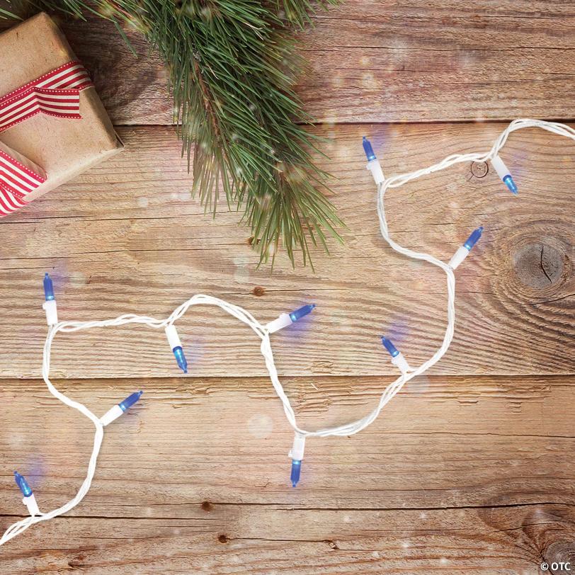 Northlight 100 Blue LED Mini Christmas Lights - 33 ft White Wire