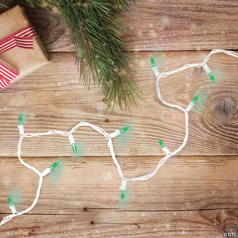 Northlight 100 Green LED Mini Christmas Lights - 33 ft White Wire