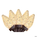 Northlight 100 Warm White LED Faceted C7 Christmas Lights - 66 ft Brown Wire