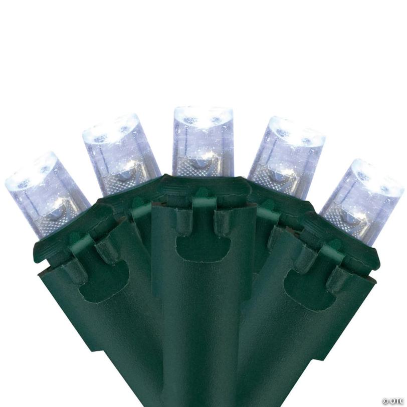 Northlight 100 White LED Wide Angle Christmas Lights - 33 ft Green Wire