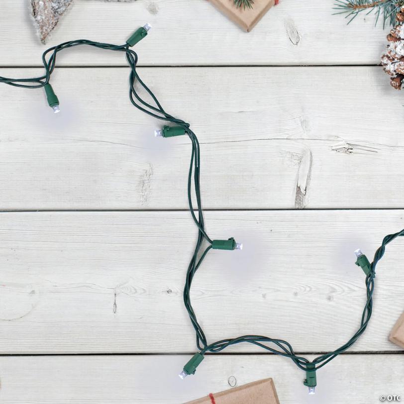 Northlight 100 White LED Wide Angle Christmas Lights - 33 ft Green Wire