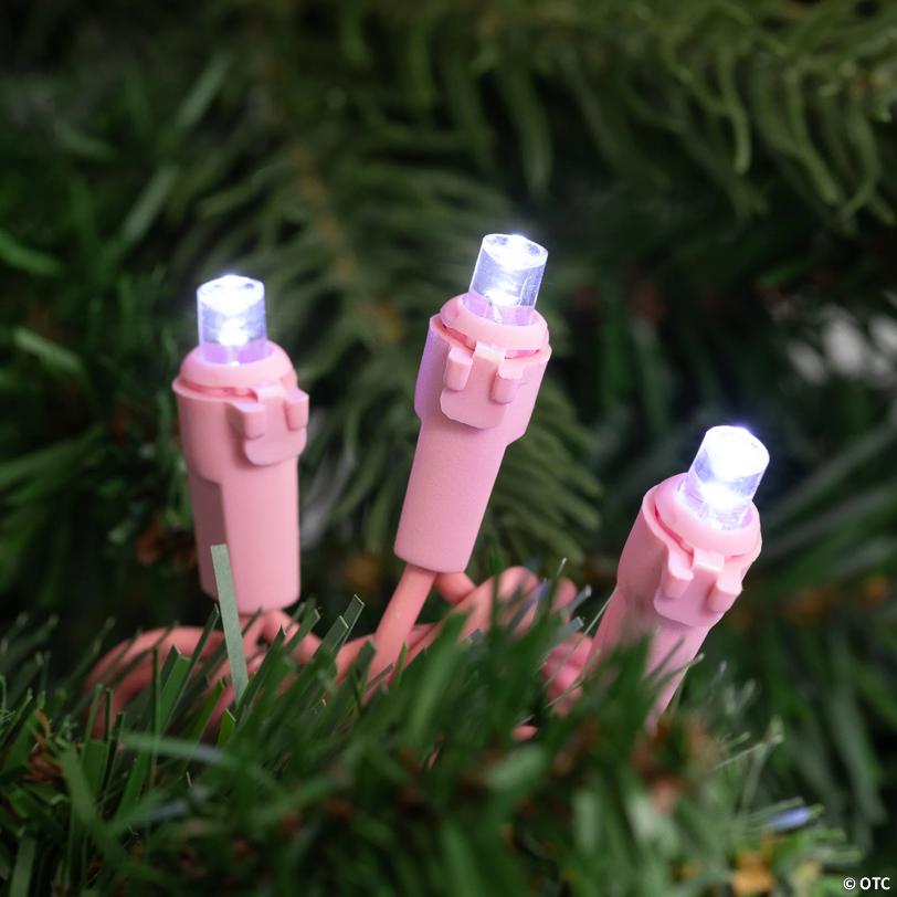 Northlight 100ct Pure White LED Wide Angle Valentine's Day Lights  33ft Pink Wire