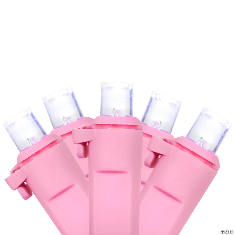 Northlight 100ct Pure White LED Wide Angle Valentine's Day Lights  33ft Pink Wire