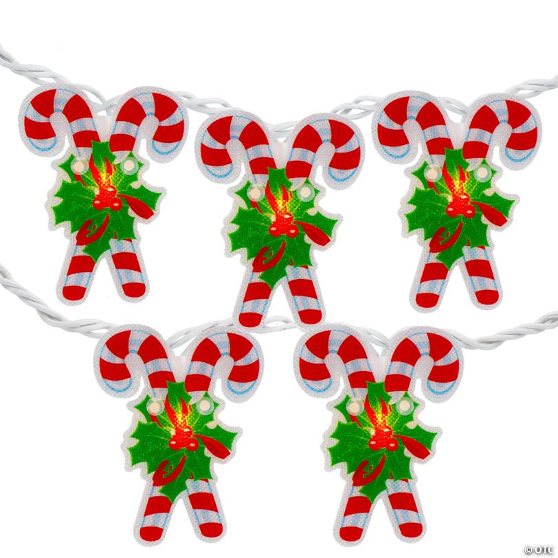 Northlight 10-Count Candy Cane Christmas Light Set - 6ft White Wire