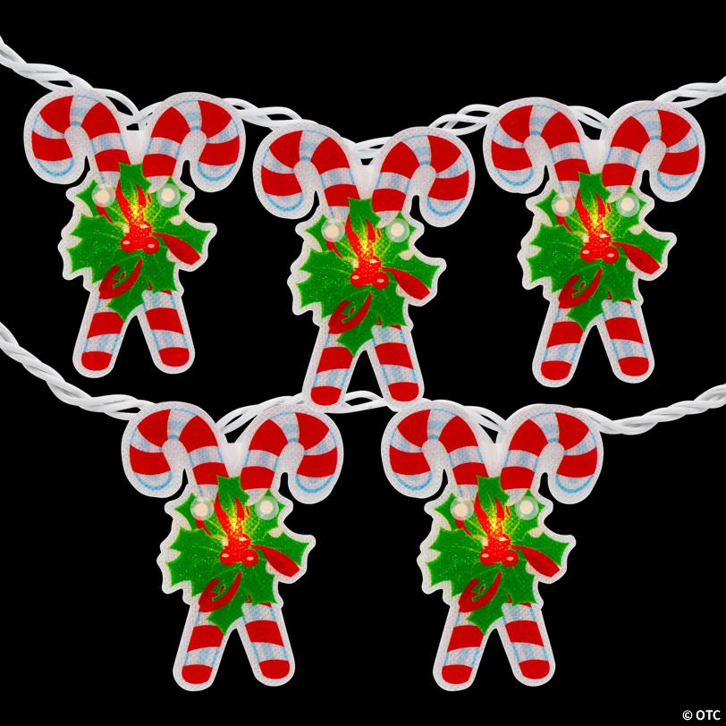 Northlight 10-Count Candy Cane Christmas Light Set - 6ft White Wire