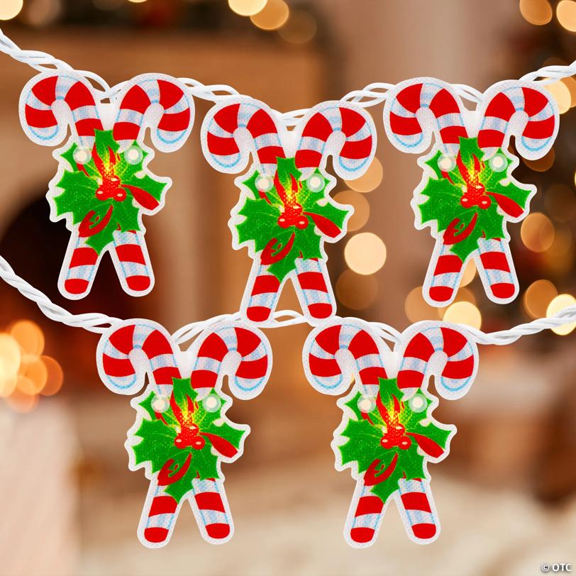 Northlight 10-Count Candy Cane Christmas Light Set - 6ft White Wire