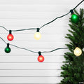 Northlight 10-Count Frosted Red  White and Green G50 Globe Patio Lights  9ft Green Wire