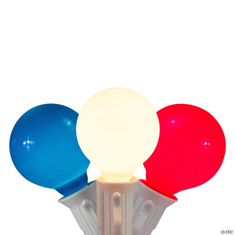 Northlight 10-Count Red  White and Blue G40 Globe Christmas Light Set  9ft White Wire