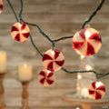 Northlight 10 Count Peppermint Candy Christmas Light Set  6ft Green Wire