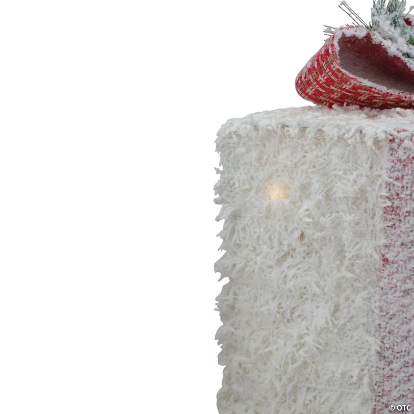 Northlight 10" LED Frosted Rattan Christmas Gift Boxes with Pinecones, Set of 3