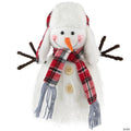 Northlight 10" Snowman in Plaid Trapper Hat Christmas Decoration