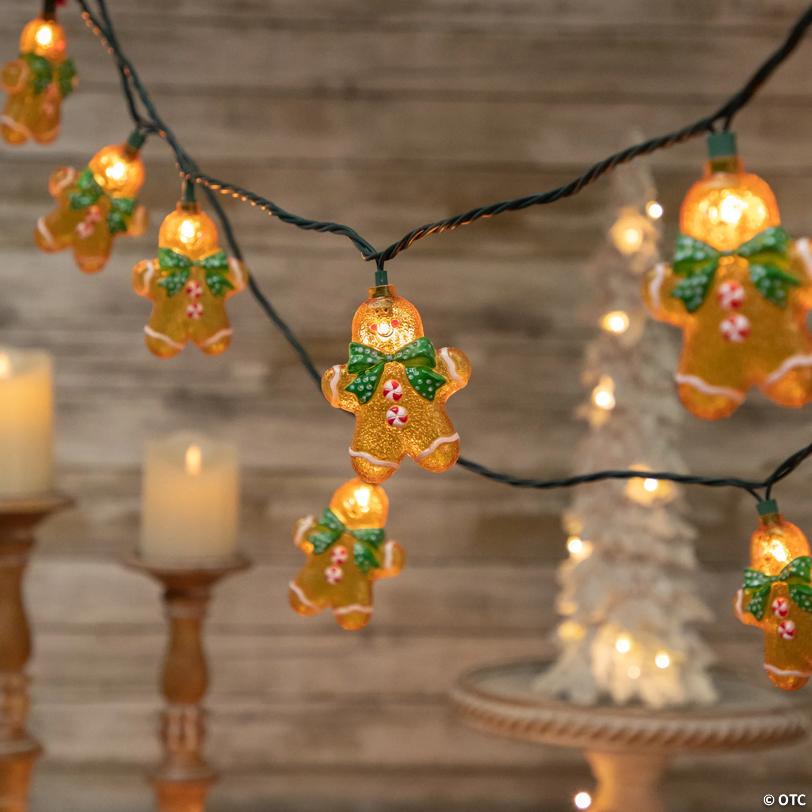 Northlight 10ct Gingerbread Man Christmas Lights  Clear Lights  Green Wire