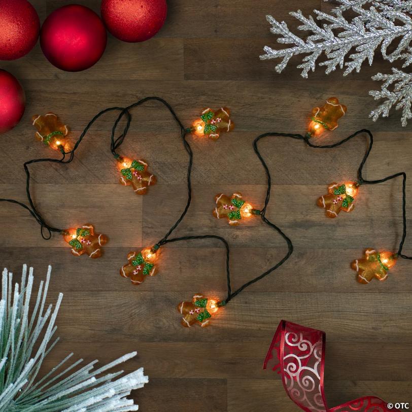 Northlight 10ct Gingerbread Man Christmas Lights  Clear Lights  Green Wire