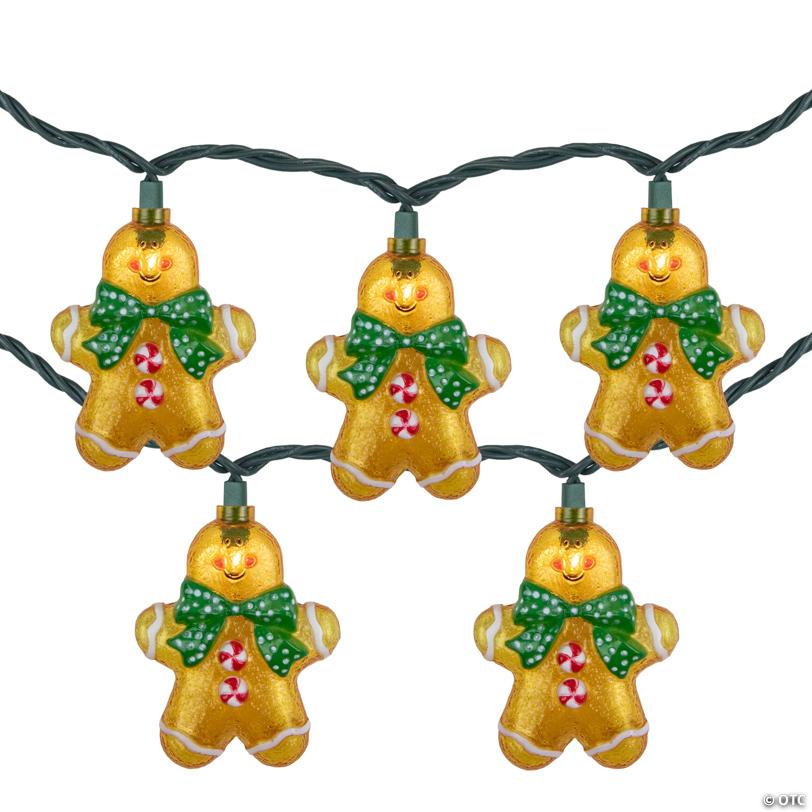 Northlight 10ct Gingerbread Man Christmas Lights  Clear Lights  Green Wire