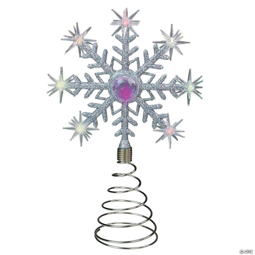 Northlight 11" LED Lighted Coloring Changing Twinkling Snowflake Christmas Tree Topper