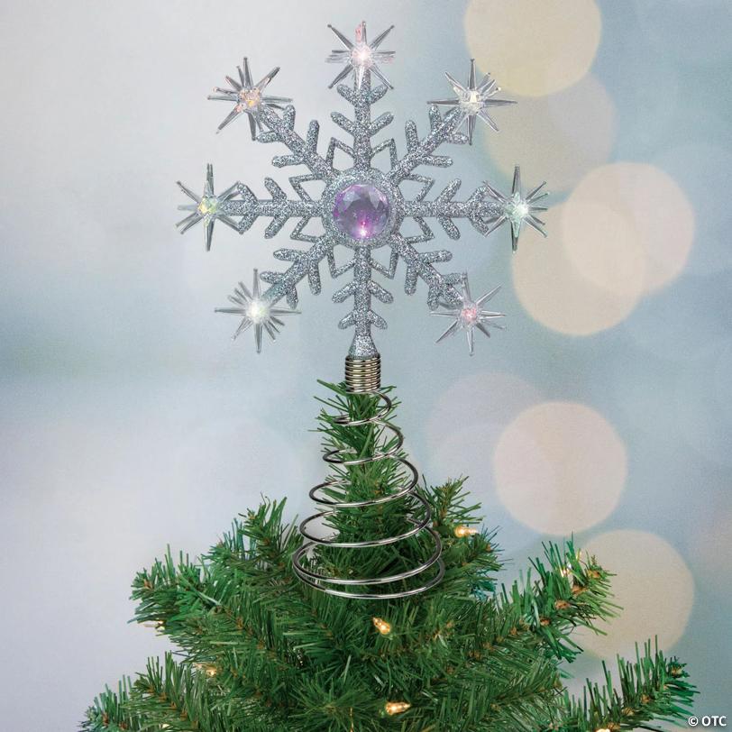 Northlight 11" LED Lighted Coloring Changing Twinkling Snowflake Christmas Tree Topper