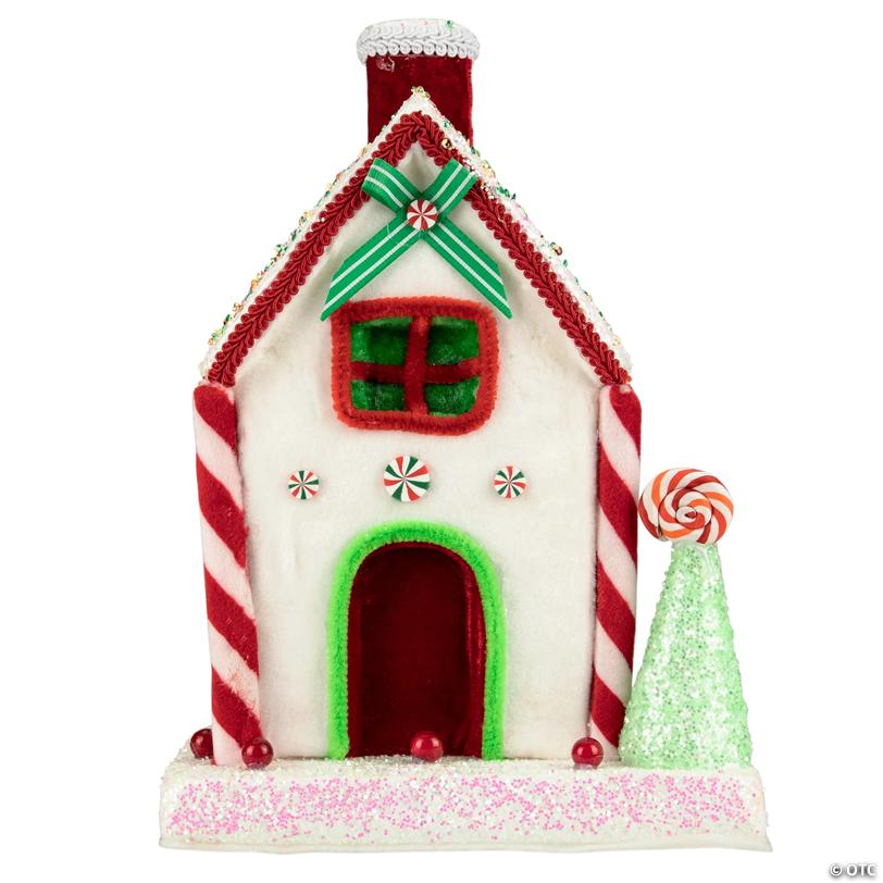 Northlight 11" White and Red Peppermint Candy House Christmas Decoration