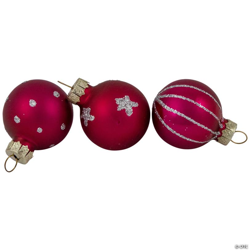 Northlight 1.25" Glass Christmas Decorations and Tree Topper, Set of 20