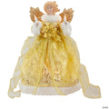 Northlight 12" Lighted Gold Angel with Wings Christmas Tree Topper - Clear Lights