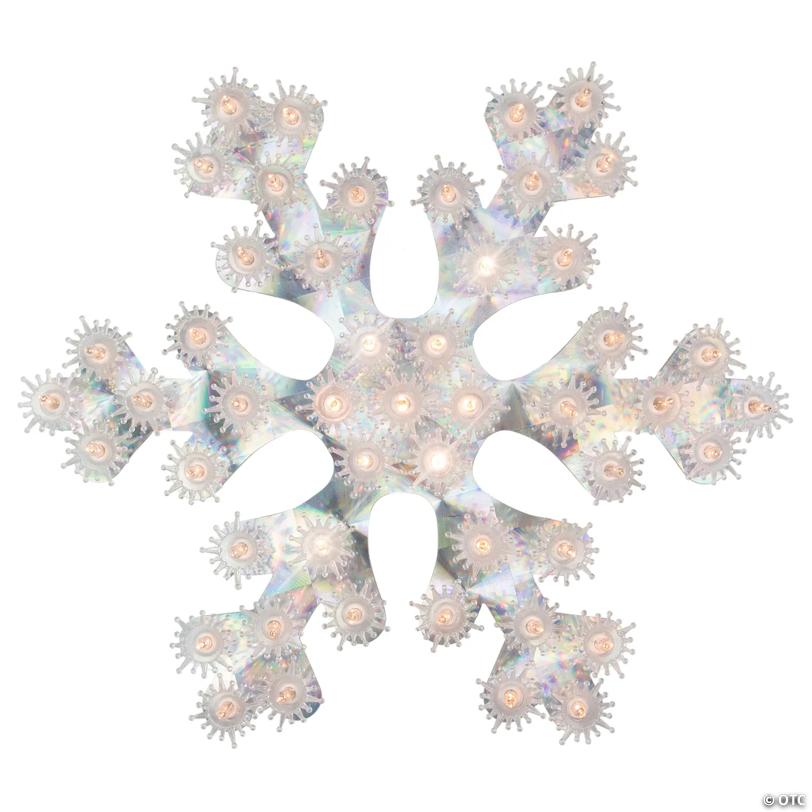 Northlight 12" Lighted Holographic Snowflake Christmas Window Decoration
