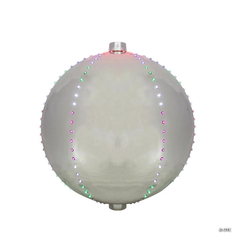 Northlight 12" Multi-Color LED Lighted Christmas Silver Sphere Ball Decoration