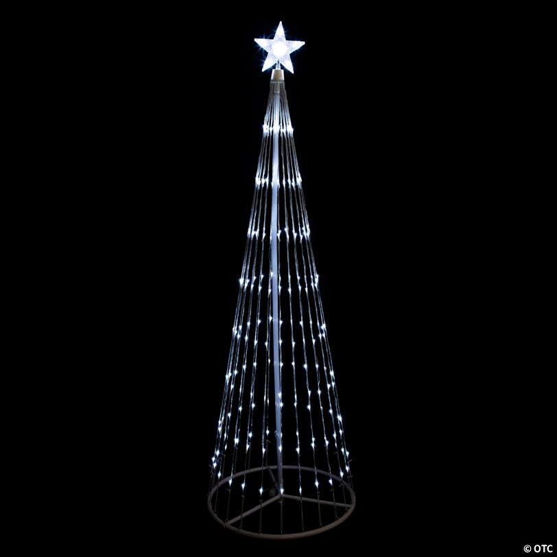 Northlight 12' White LED Artificial Christmas Tree Show Cone Outdoor Decoration