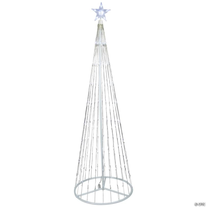 Northlight 12' White LED Artificial Christmas Tree Show Cone Outdoor Decoration