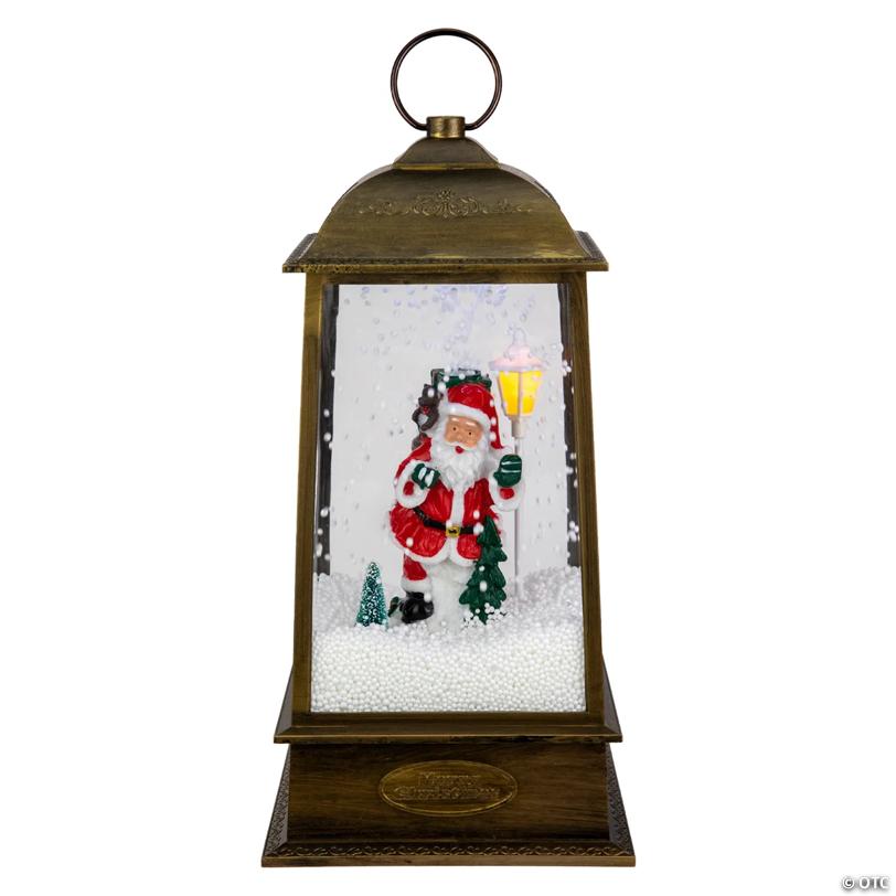 Northlight 13.5" LED Lighted Snowing Musical Santa Christmas Lantern