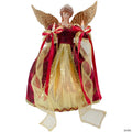 Northlight 13.5" Lighted Red and Gold Angel with Wings Christmas Tree Topper - Clear Lights