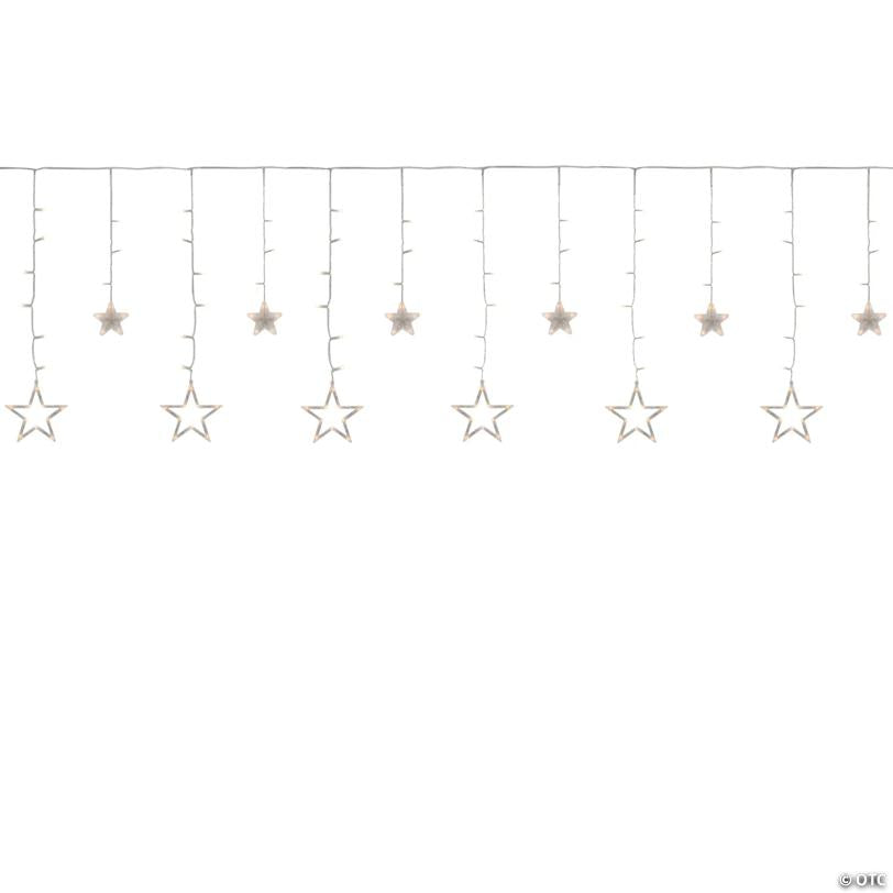 Northlight 138 Clear LED Star Drop Window Curtain Christmas Lights - 17.75ft Clear Wire