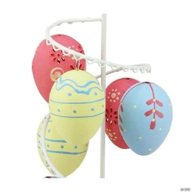 Northlight 14.25" White and Pink Floral Cut Out Easter Egg Tree Tabletop Decor