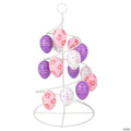 Northlight 14.25" White and Purple Floral Cut Out Easter Egg Tree