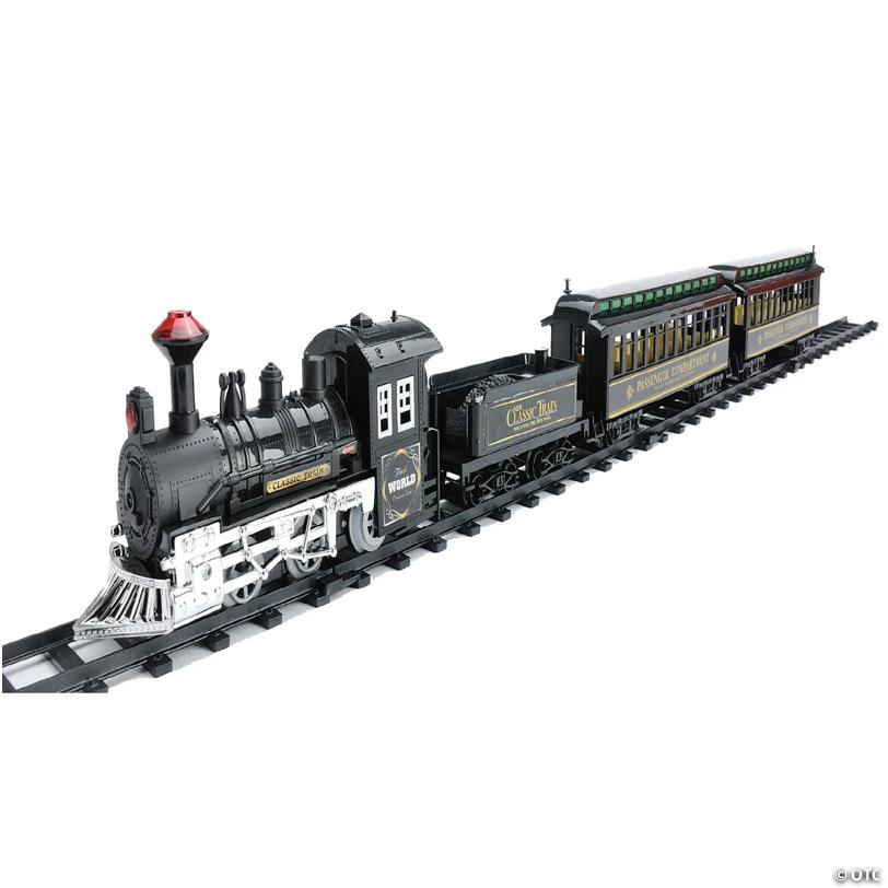 Northlight 14-Piece Battery Operated Lighted and Animated Classic Train Set with Sound 10.5