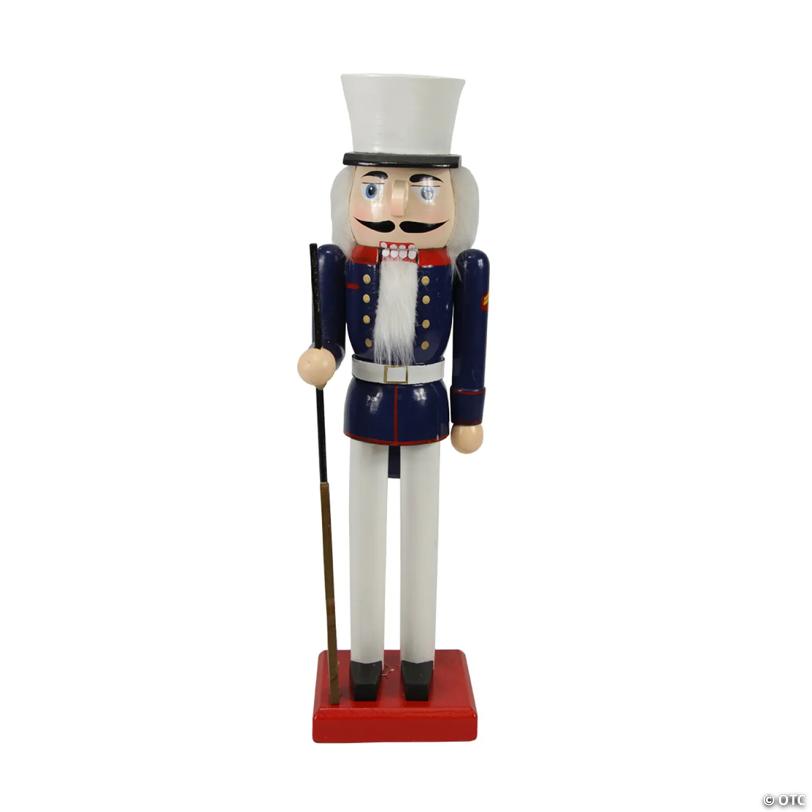 Northlight 14" Blue and White Traditional Christmas Nutcracker Soldier with Rifle