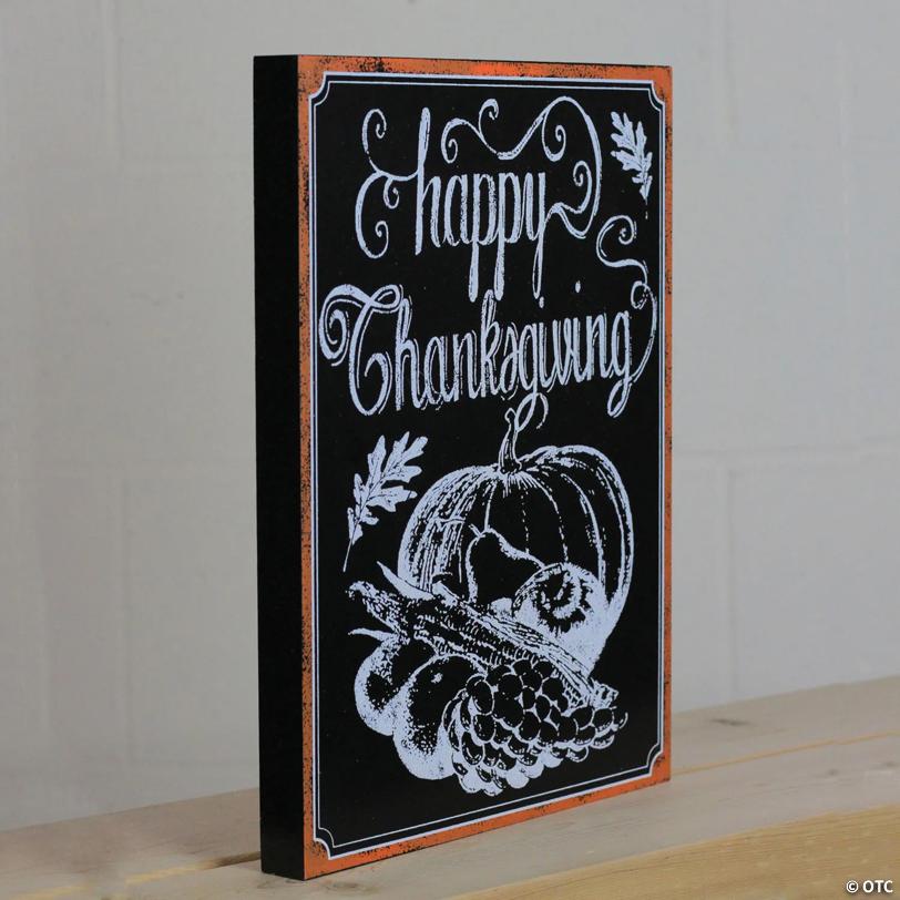 Northlight 14" Holiday Inspired Framed "Happy Thanksgiving" Chalkboard Wall Art