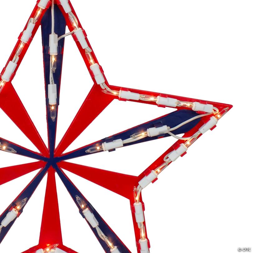 Northlight 14" Lighted Red White and Blue 4th of July Star Window Silhouette Decoration