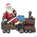 Northlight 14" Red and Blue Santa on a Train Christmas Tabletop Decoration