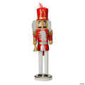 Northlight 14" Red and White Wooden Christmas Nutcracker with Horn