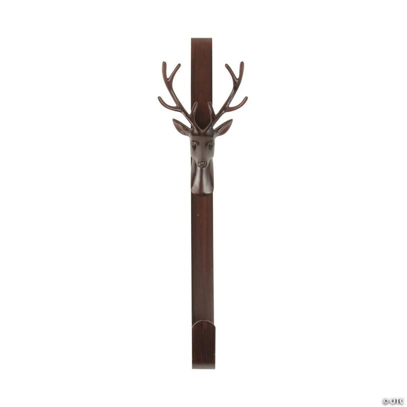 Northlight 15.25" Brown Rustic Deer Over the Door Christmas Wreath Hanger