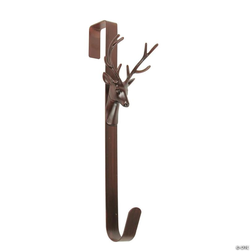 Northlight 15.25" Brown Rustic Deer Over the Door Christmas Wreath Hanger